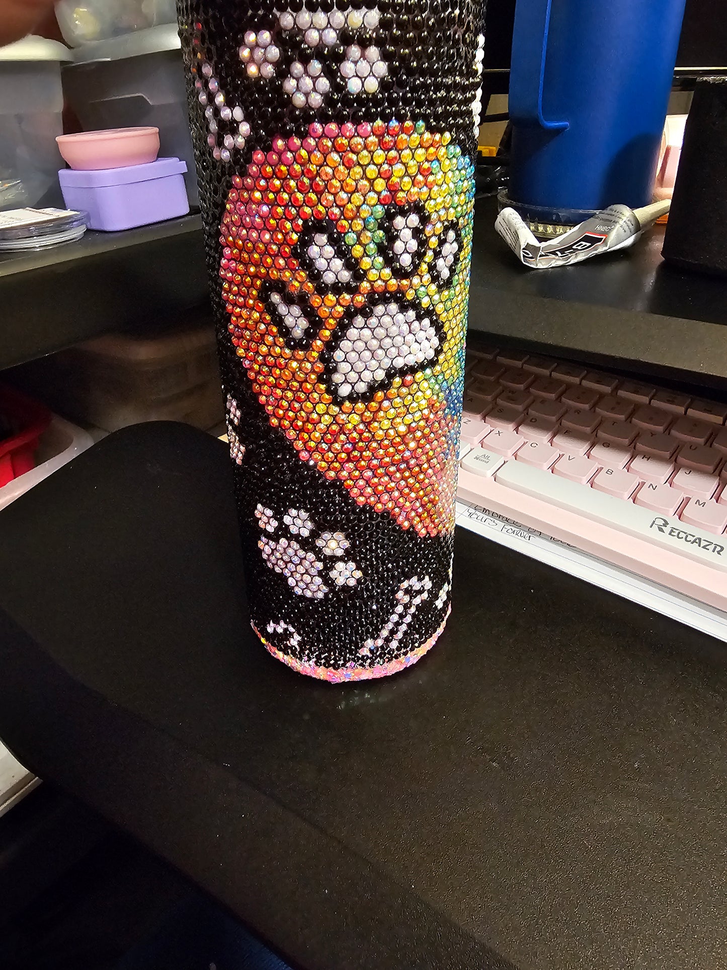 Tie Dye Paw Print Tumbler